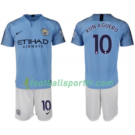 Tenue Manchester City KUN AGUERO 10 Enfant Domicile 2018-2019 Maillot de Foot